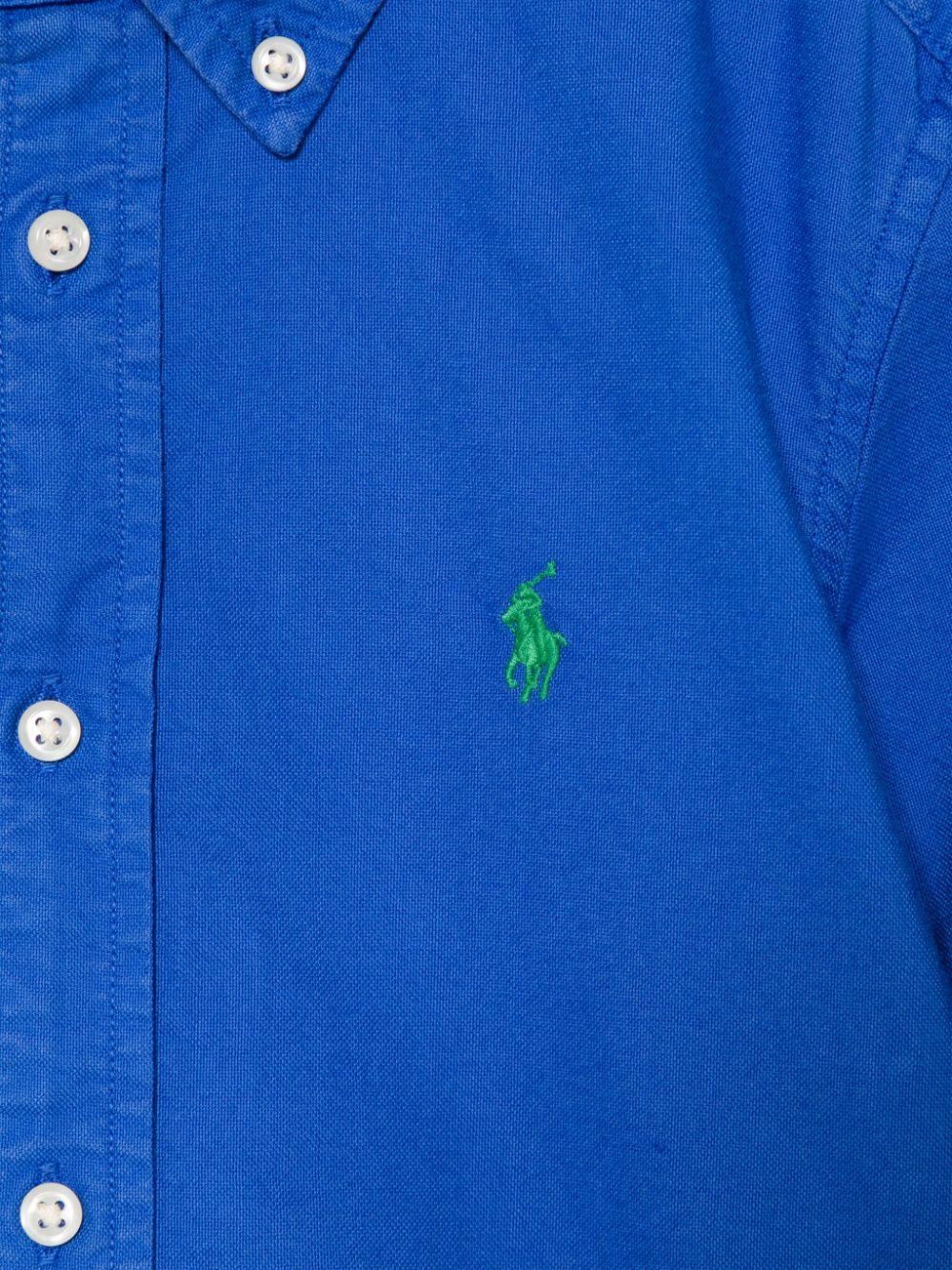 Camicia per bambino Polo Ralph Lauren Kids blu con ricamo Polo Pony - Rubino Kids