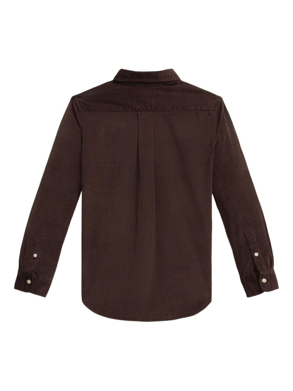 Camicia per bambino Polo Ralph Lauren Kids marrone con motivo Polo Pony - Rubino Kids