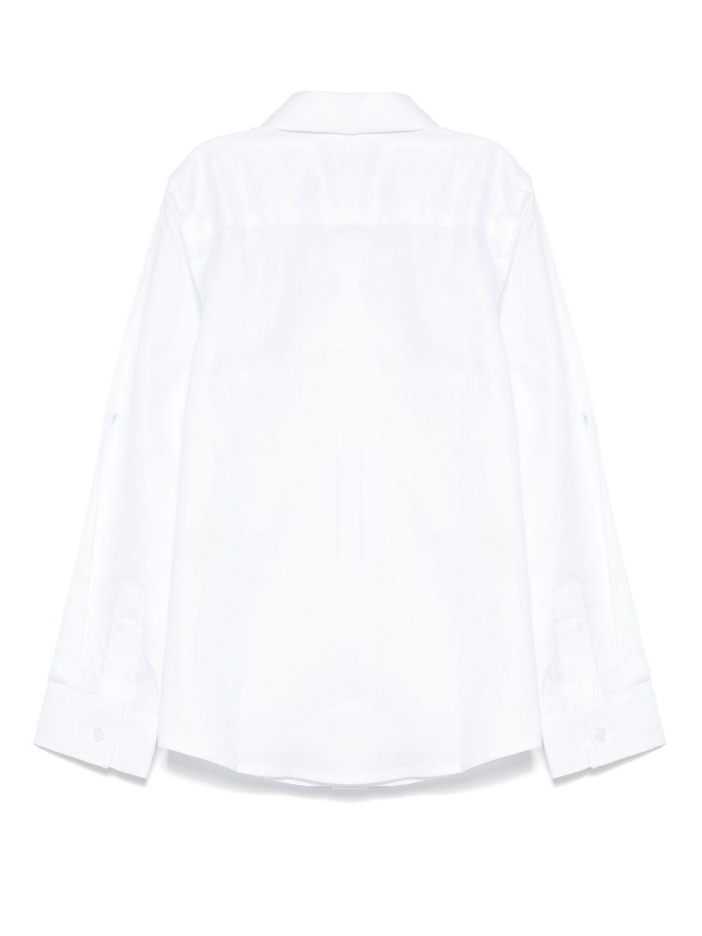 Camicia per bambino Trussardi Junior bianca con colletto ricamato - Rubino Kids