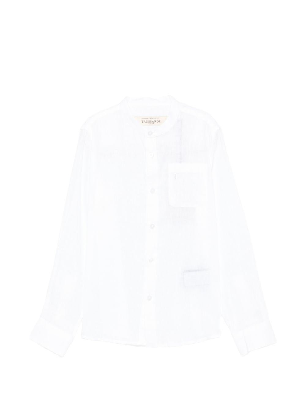 Camicia per bambino Trussardi Junior bianca con tasca sul petto - Rubino Kids