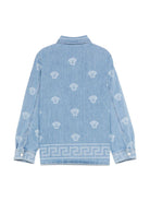 Camicia per bambino Versace Kids Medusa in denim con stampa - Rubino Kids