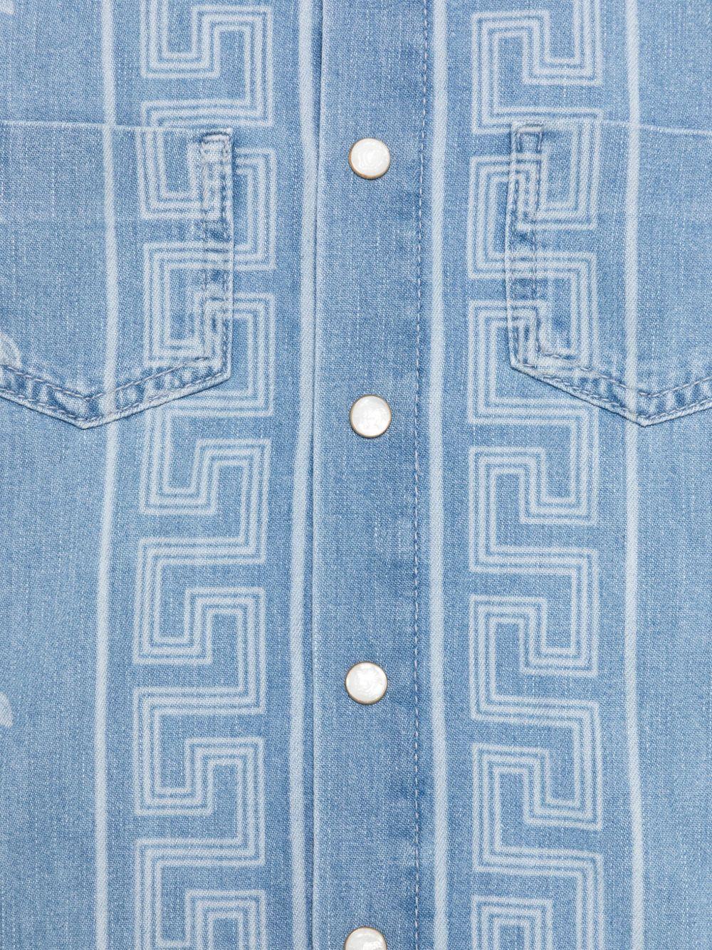 Camicia per bambino Versace Kids Medusa in denim con stampa - Rubino Kids