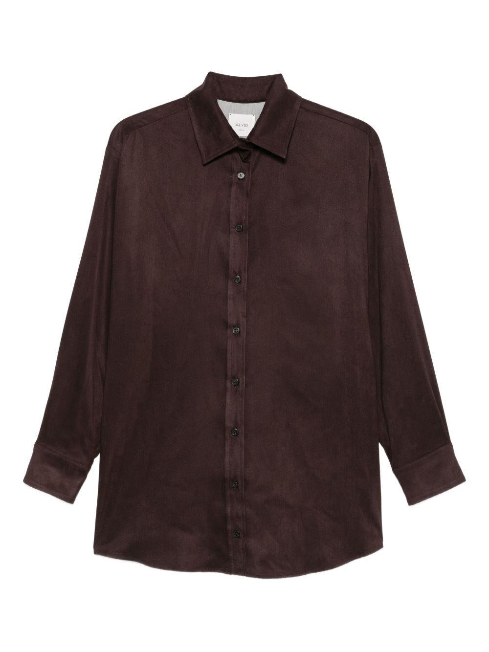 Camicia per donna ALYSI marrone con colletto classico - Rubino Kids