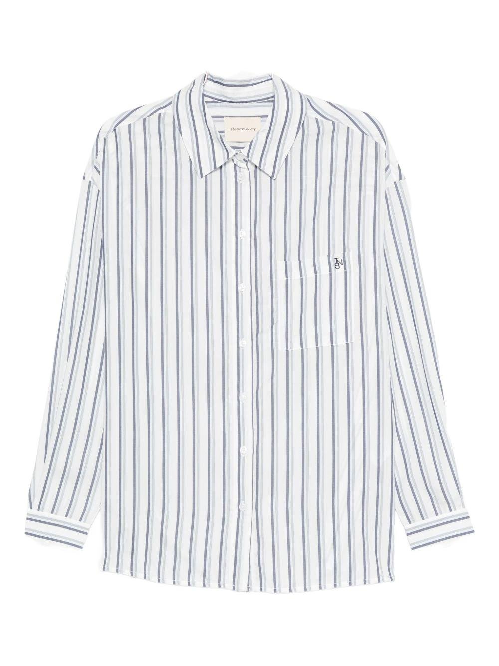 Camicia per donna The New Society bianca con motivo strisce verticali - Rubino Kids