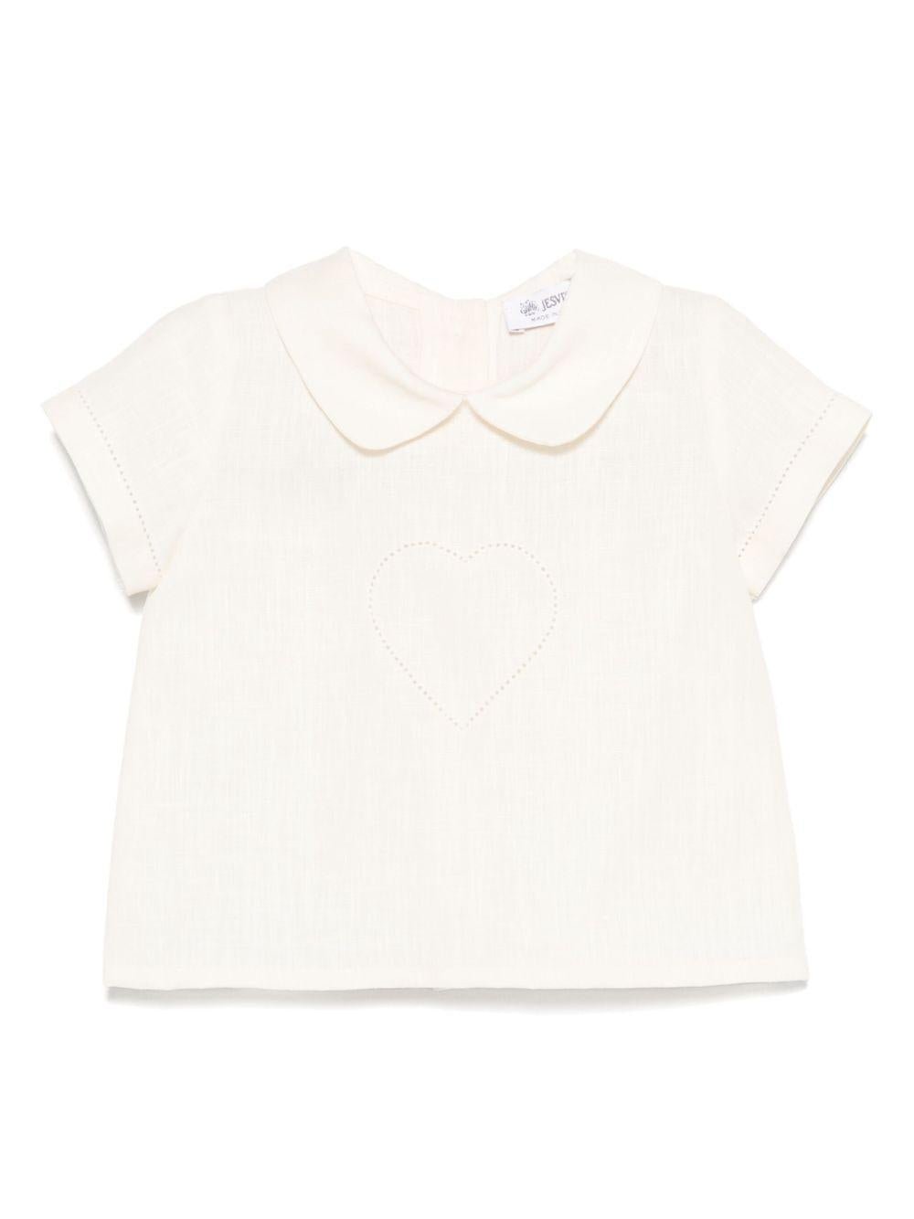 Camicia per neonata JESURUM BABY Ascanio bianco con colletto a punta - Rubino Kids