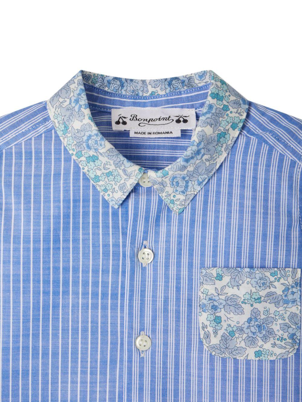 Camicia per neonato Bonpoint Fredy azzurro con motivo gessato - Rubino Kids