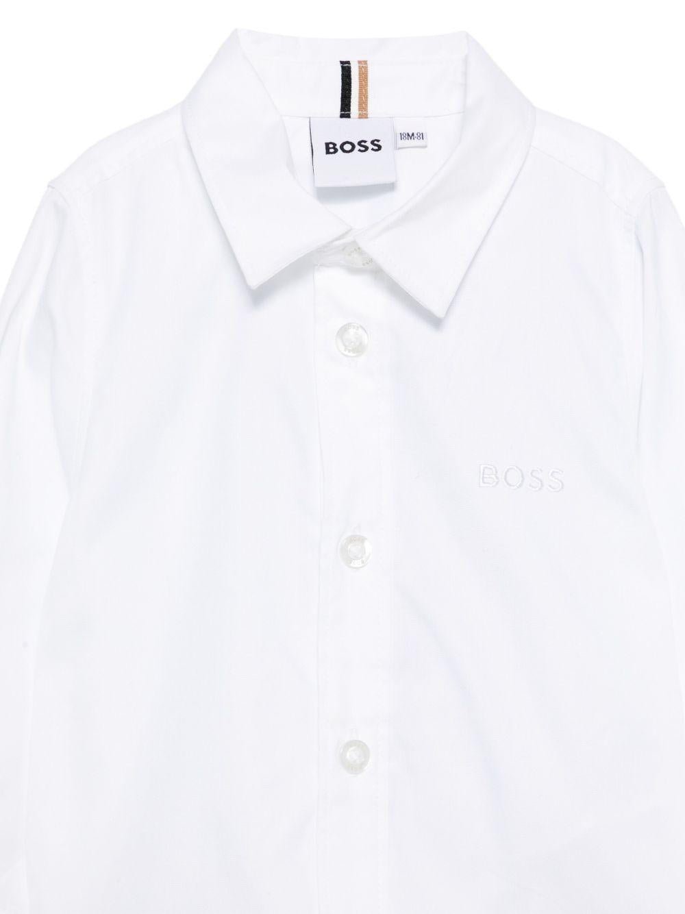 Camicia per neonato Boss Kids bianco con ricamo - Rubino Kids