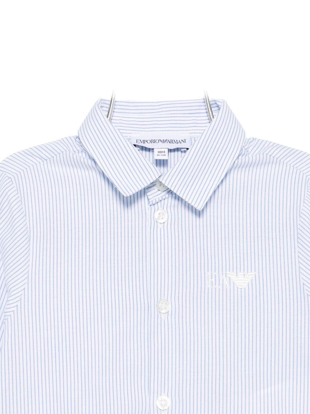 Camicia per neonato Emporio Armani Kids azzurra con motivo a righe - Rubino Kids