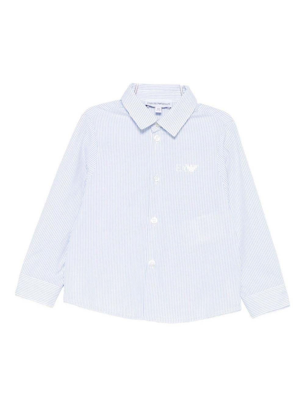 Camicia per neonato Emporio Armani Kids azzurra con motivo a righe - Rubino Kids