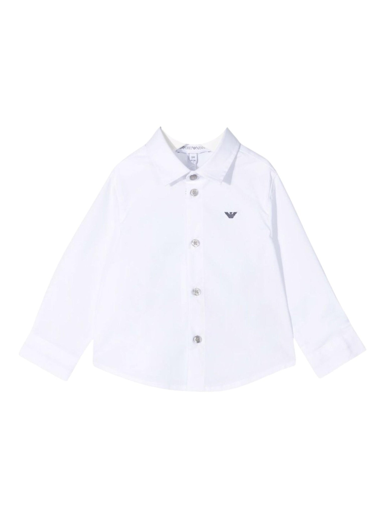 Camicia per neonato Emporio Armani Kids bianca con logo - Rubino Kids