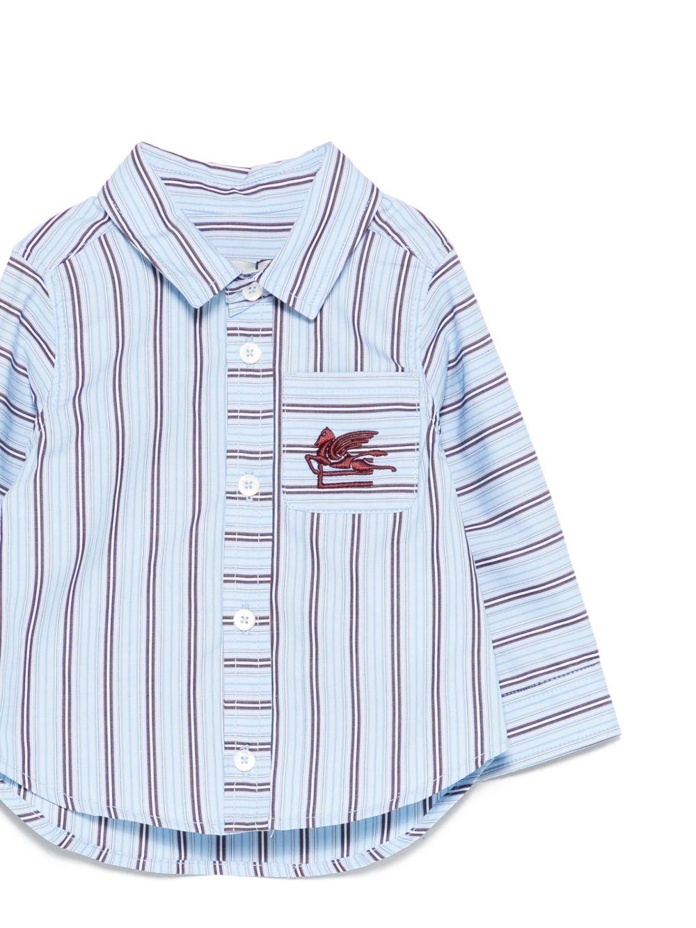 Camicia per neonato ETRO Kids azzurra con logo Pegaso sul davanti - Rubino Kids