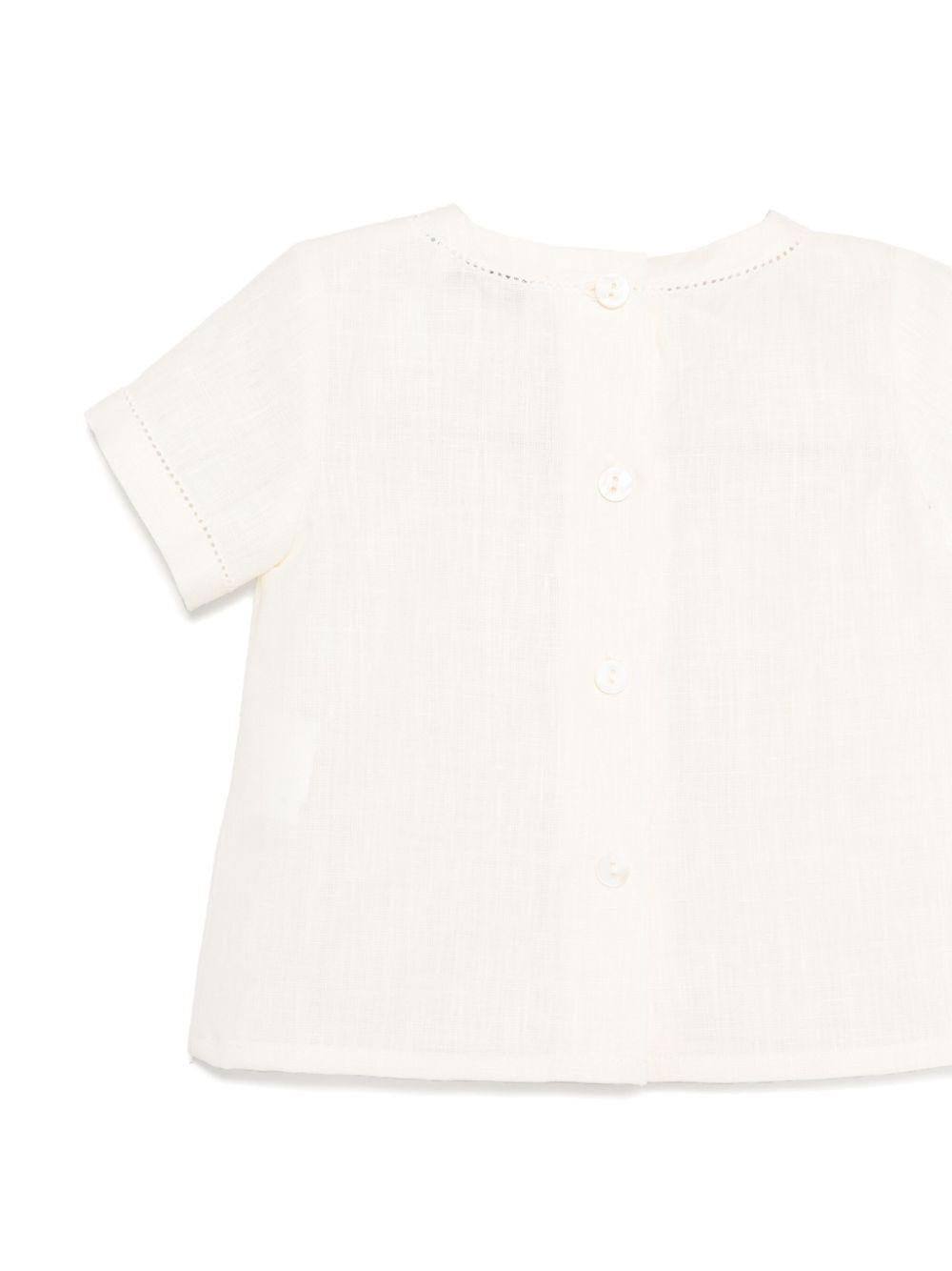 Camicia per neonato JESURUM BABY Leonardo bianco con dettaglio traforato - Rubino Kids