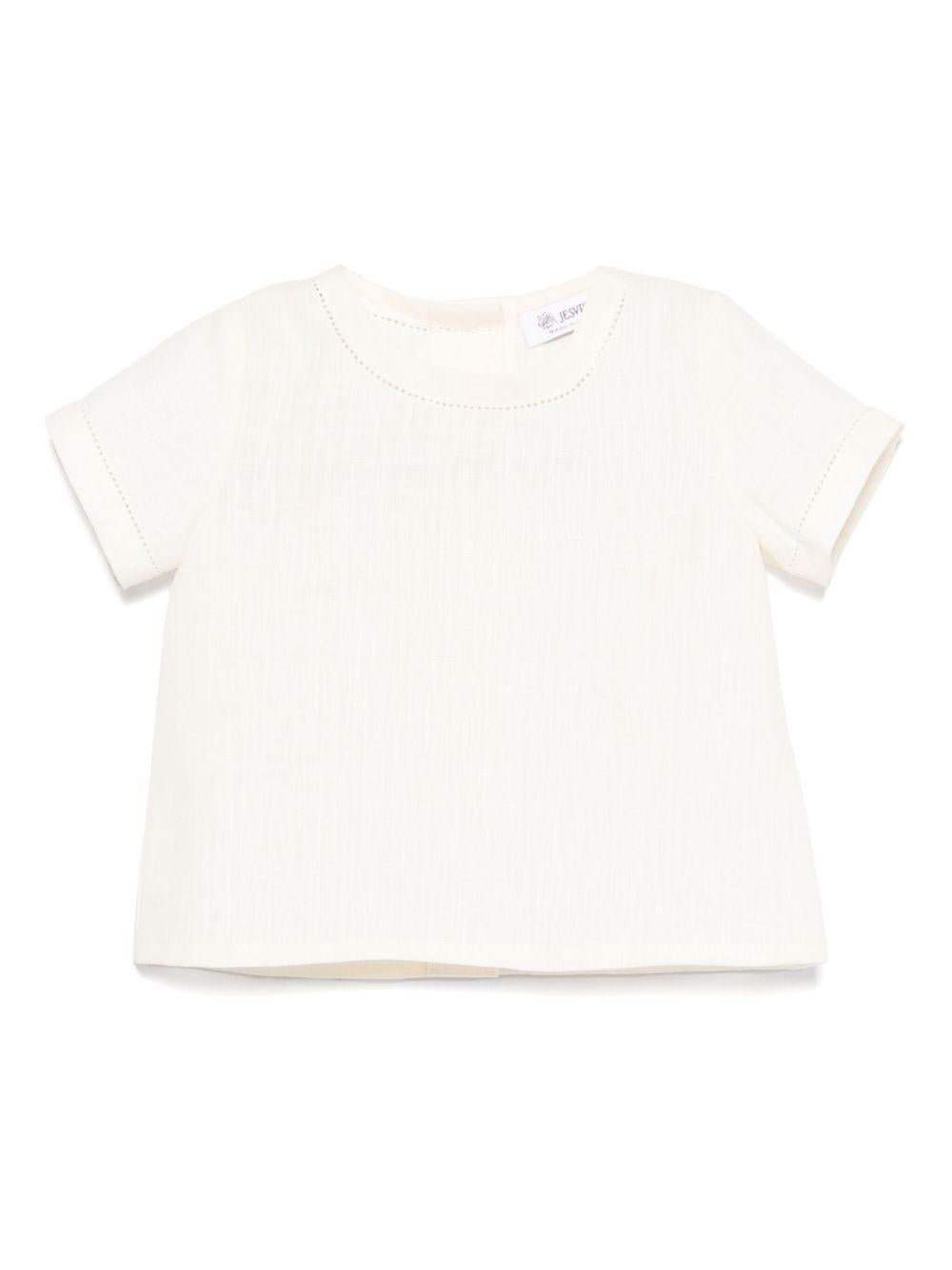 Camicia per neonato JESURUM BABY Leonardo bianco con dettaglio traforato - Rubino Kids