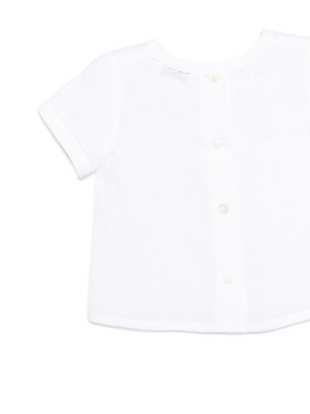 Camicia per neonato JESURUM BABY Leonardo bianco con dettaglio traforato - Rubino Kids