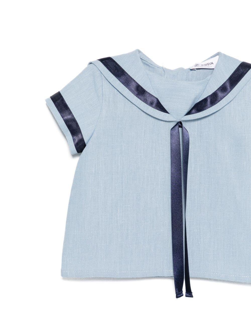 Camicia per neonato JESURUM BABY Ottavio azzurro con bordo a righe - Rubino Kids
