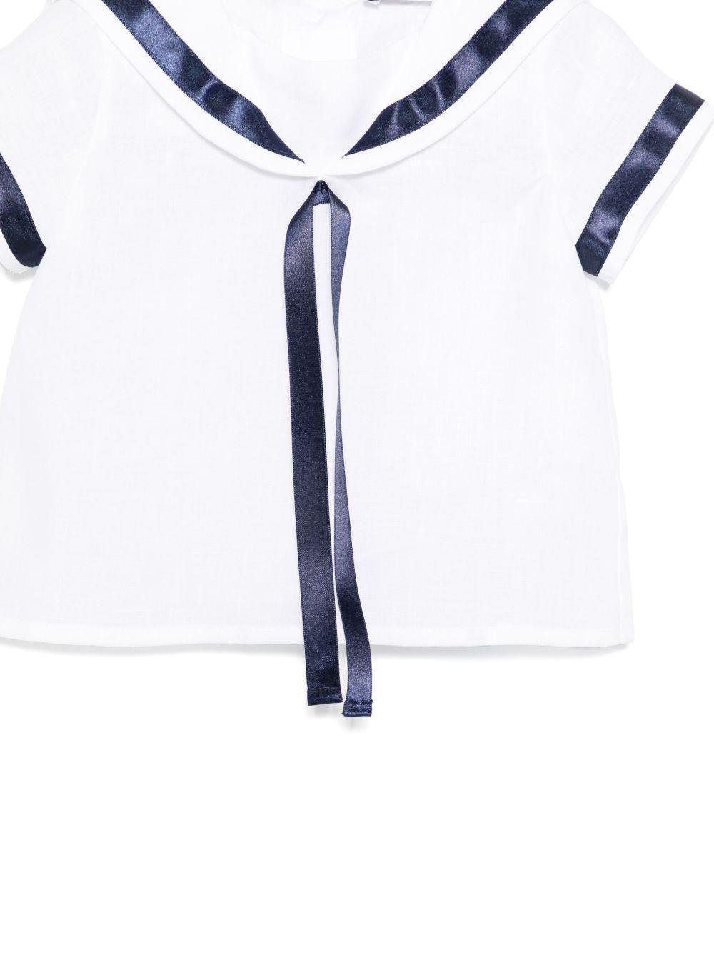 Camicia per neonato JESURUM BABY Ottavio bianco con bordo a righe - Rubino Kids