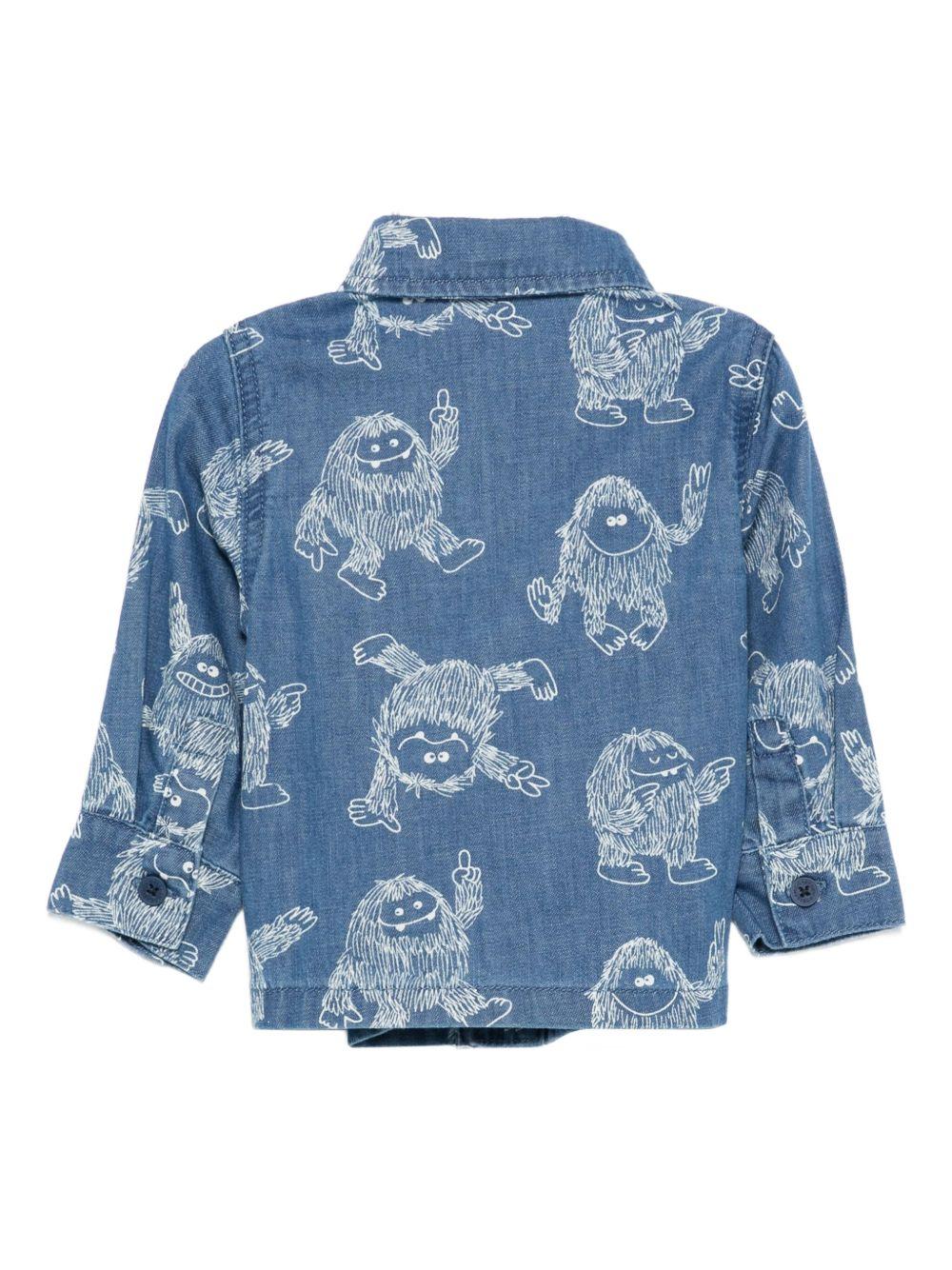 Camicia per neonato Stella McCartney Kids in denim con stampa Yeti - Rubino Kids
