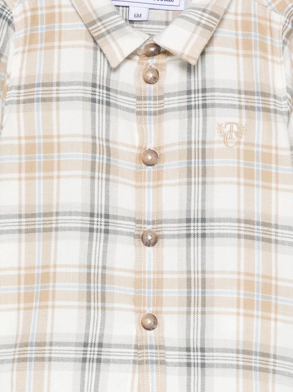 Camicia per neonato Tartine Et Chocolate beige con motivo a quadri - Rubino Kids