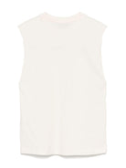 Canotta con stampa per bambino MSGM Kids beige con orlo a taglio vivo - Rubino Kids