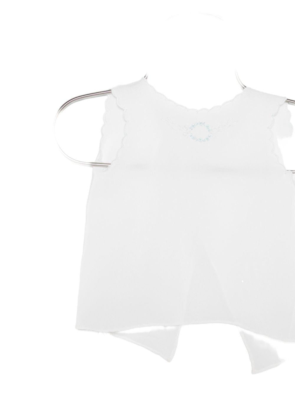 Canotta per neonata Mariella Ferrari bianca con bordo smerlato - Rubino Kids