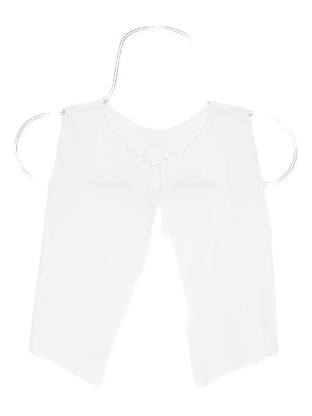 Canotta per neonata Mariella Ferrari bianca con bordo smerlato - Rubino Kids