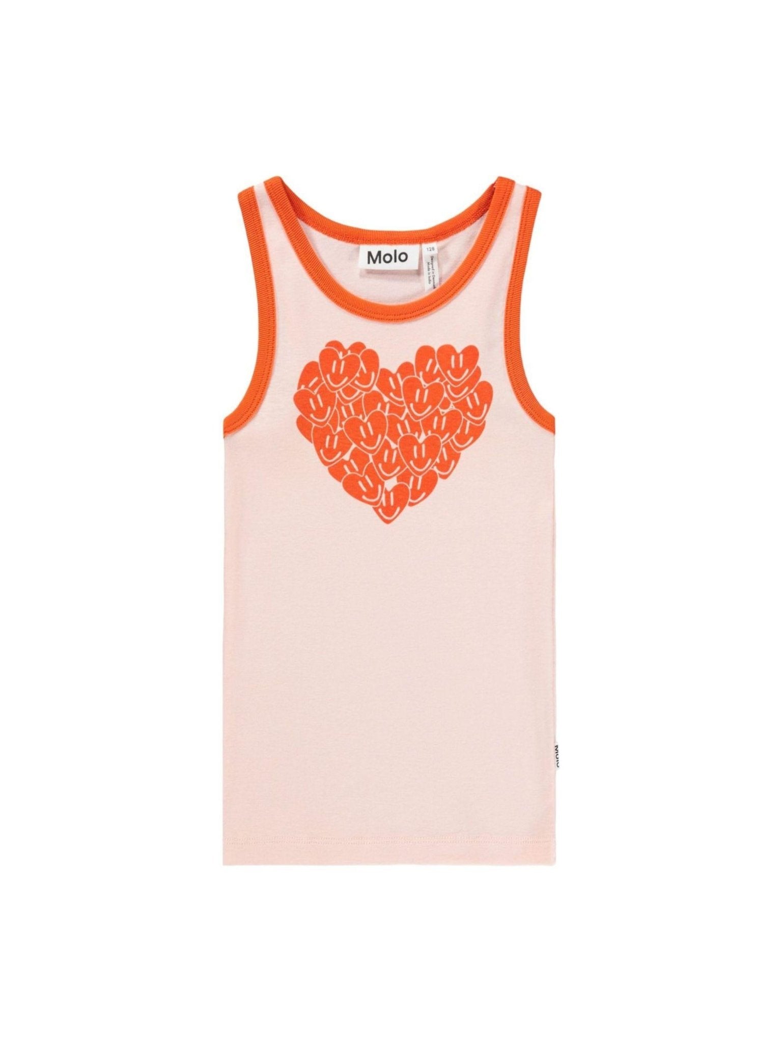 Canotta Rosie per bambina Molo rosa con stampa cuore - Rubino Kids