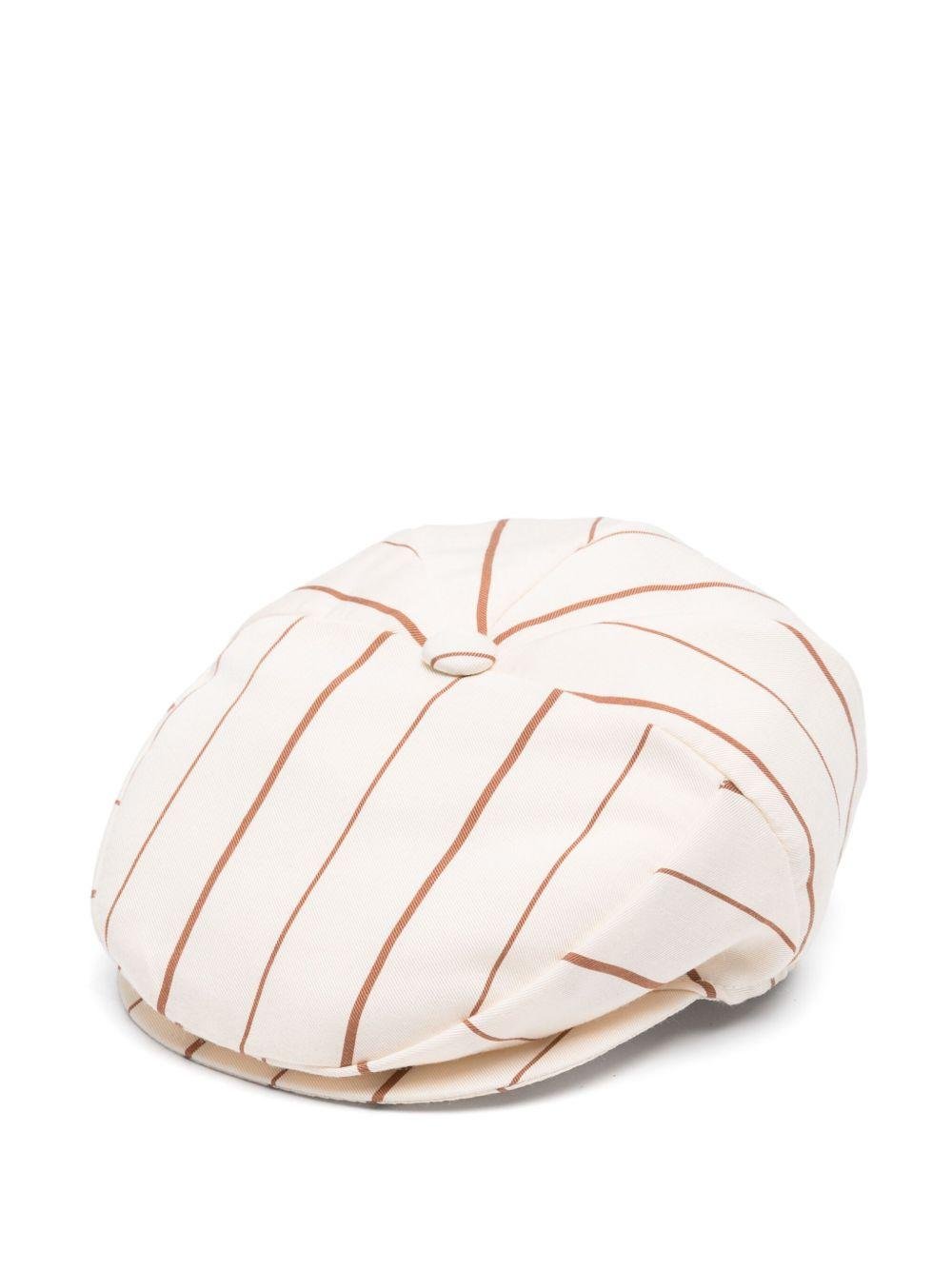 Cappello baker boy per neonato Colorichiari beige a righe - Rubino Kids