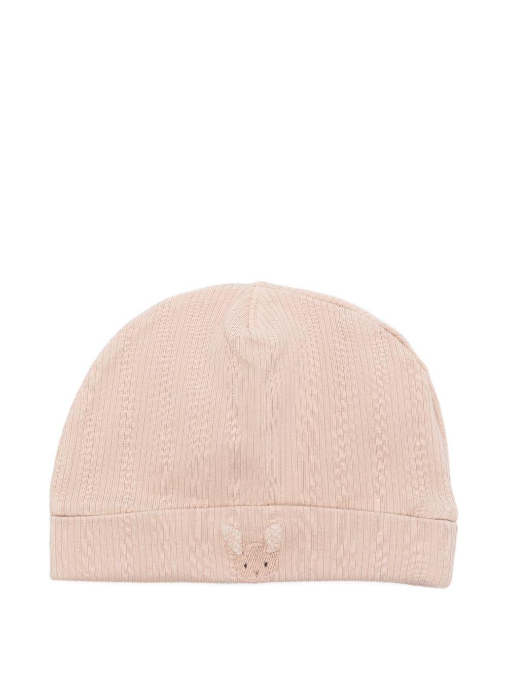 Cappello Beller per neonata Donsje rosa con ricamo coniglio - Rubino Kids
