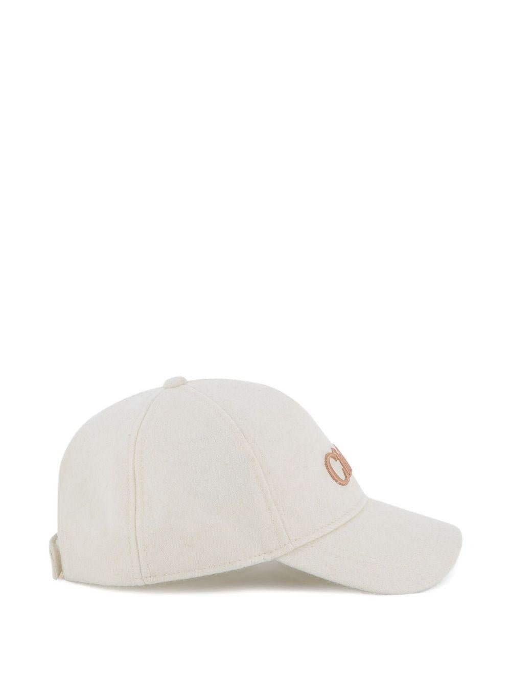 Cappello da baseball per bambina Chloé Kids bianco con ricamo - Rubino Kids