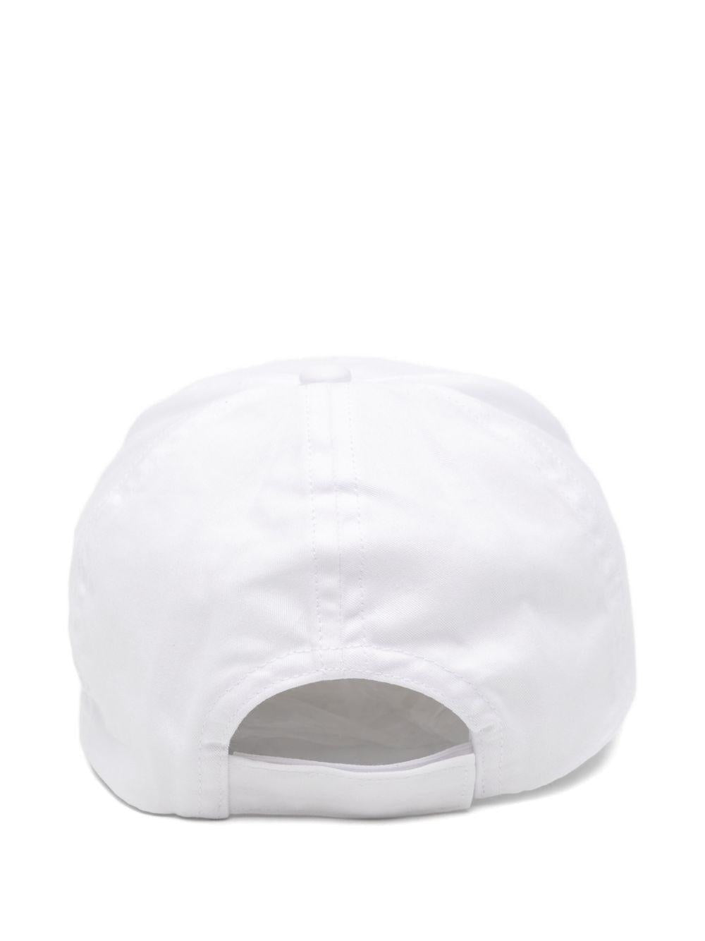 Cappello da baseball per bambini Moschino Kids bianco con logo sul davanti - Rubino Kids