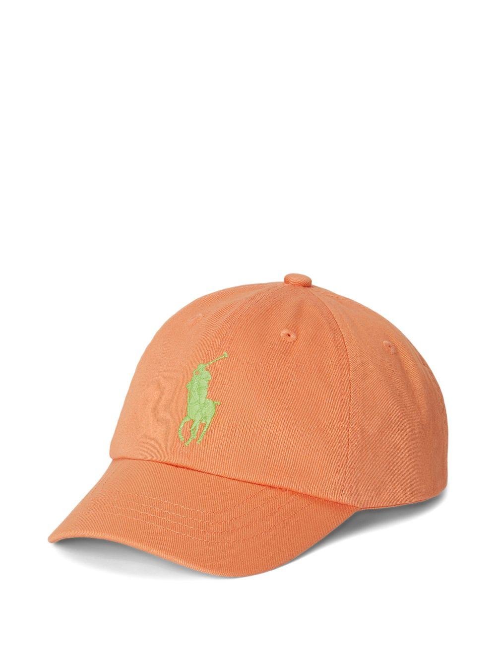 Cappello da baseball per bambino Polo Ralph Lauren Kids arancione con motivo Polo Pony - Rubino Kids