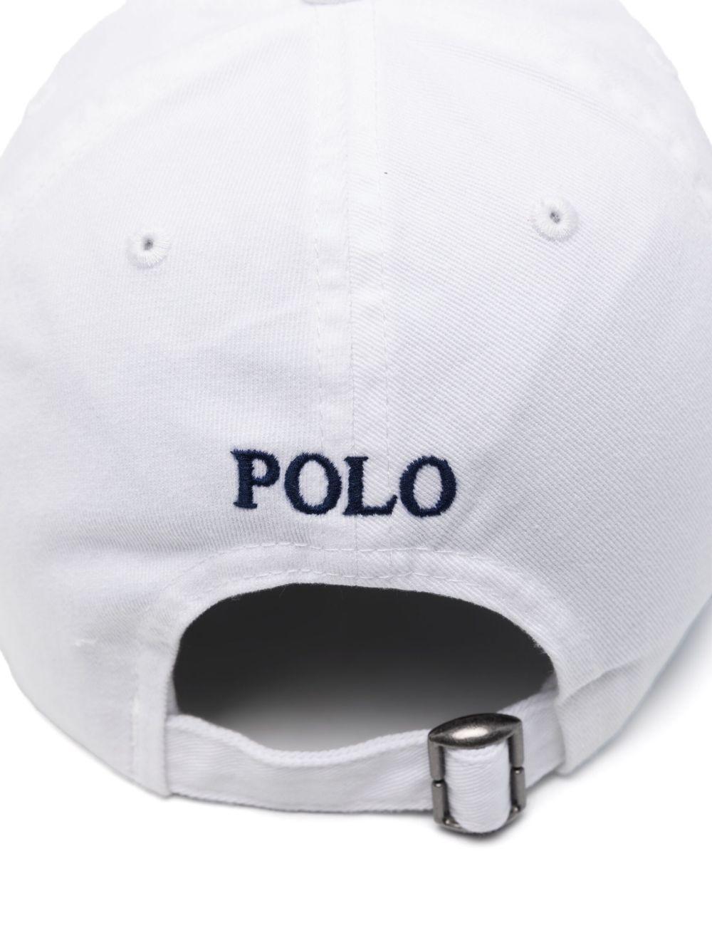 Cappello da baseball per bambino Polo Ralph Lauren Kids bianco con caratteristico motivo Polo Pony - Rubino Kids