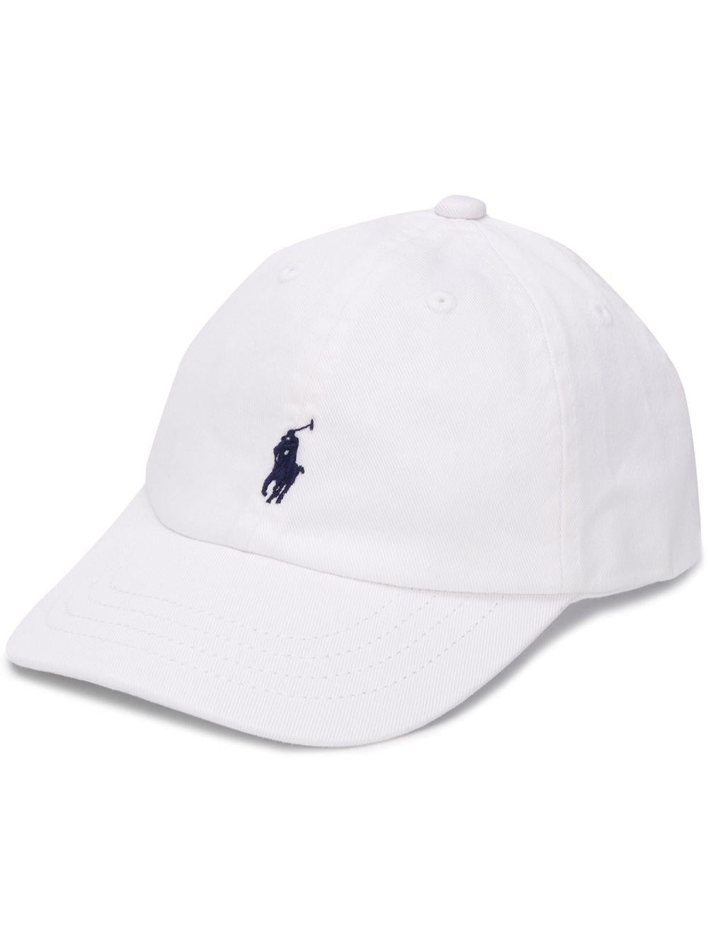 Cappello da baseball per neonato Polo Ralph Lauren Kids bianco con caratteristico motivo Polo Pony - Rubino Kids