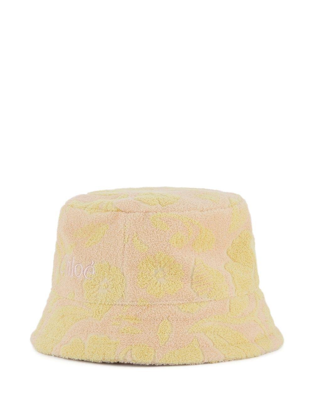 Cappello da pescatore per bambina Chloé Kids beige con stampa floreale - Rubino Kids
