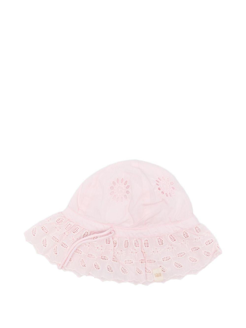 Cappello Eliana per neonata Louise Misha rosa con dettagli ricamati - Rubino Kids