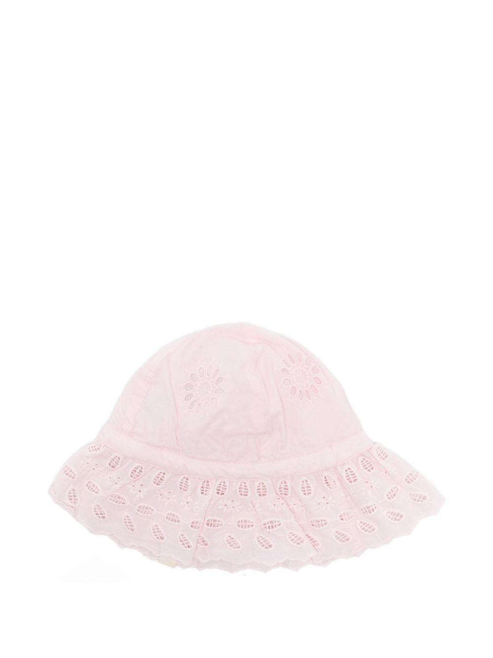 Cappello Eliana per neonata Louise Misha rosa con dettagli ricamati - Rubino Kids