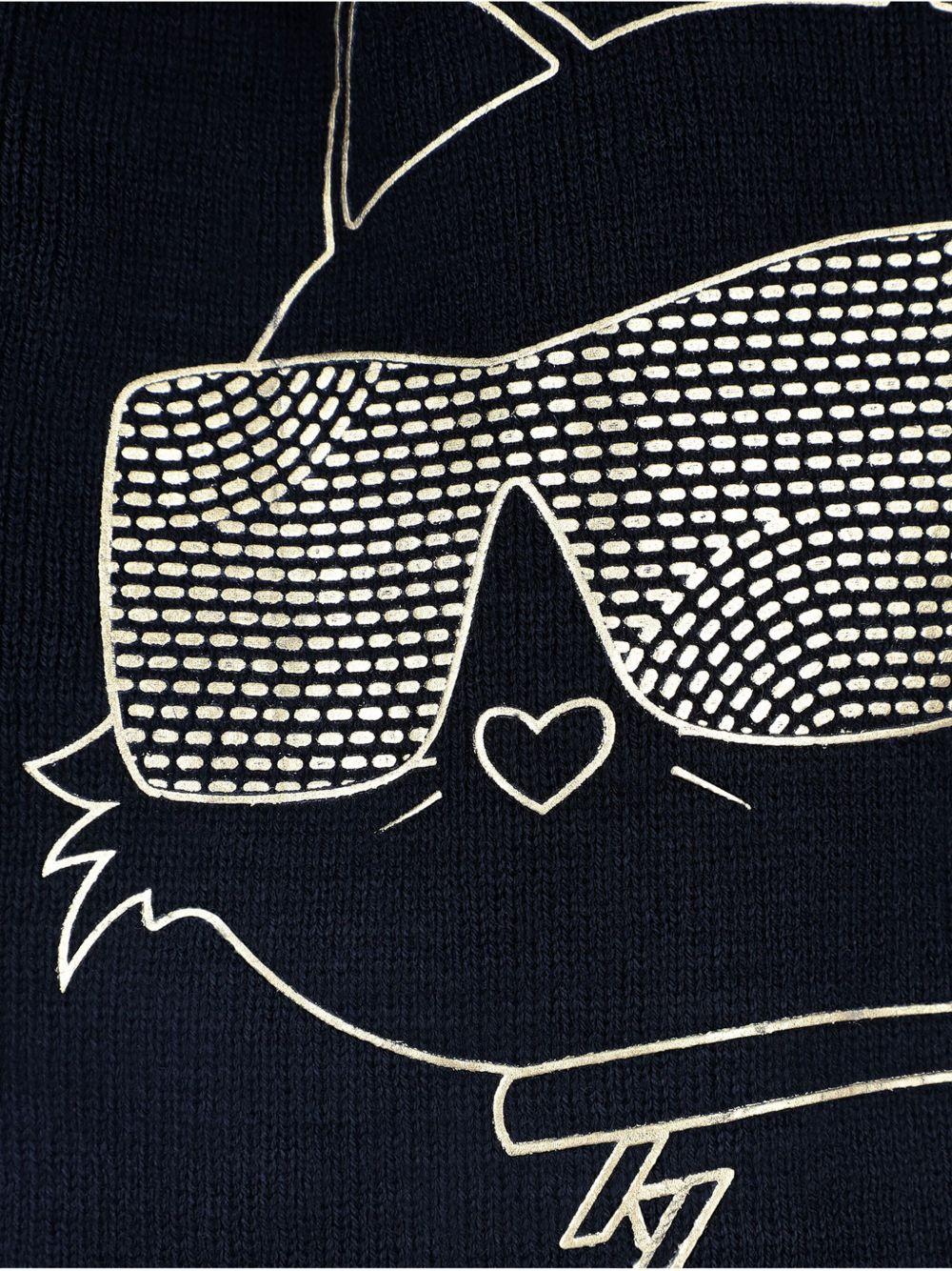 Cappello per bambina Karl Lagerfeld Kids nero con stampa Choupette - Rubino Kids