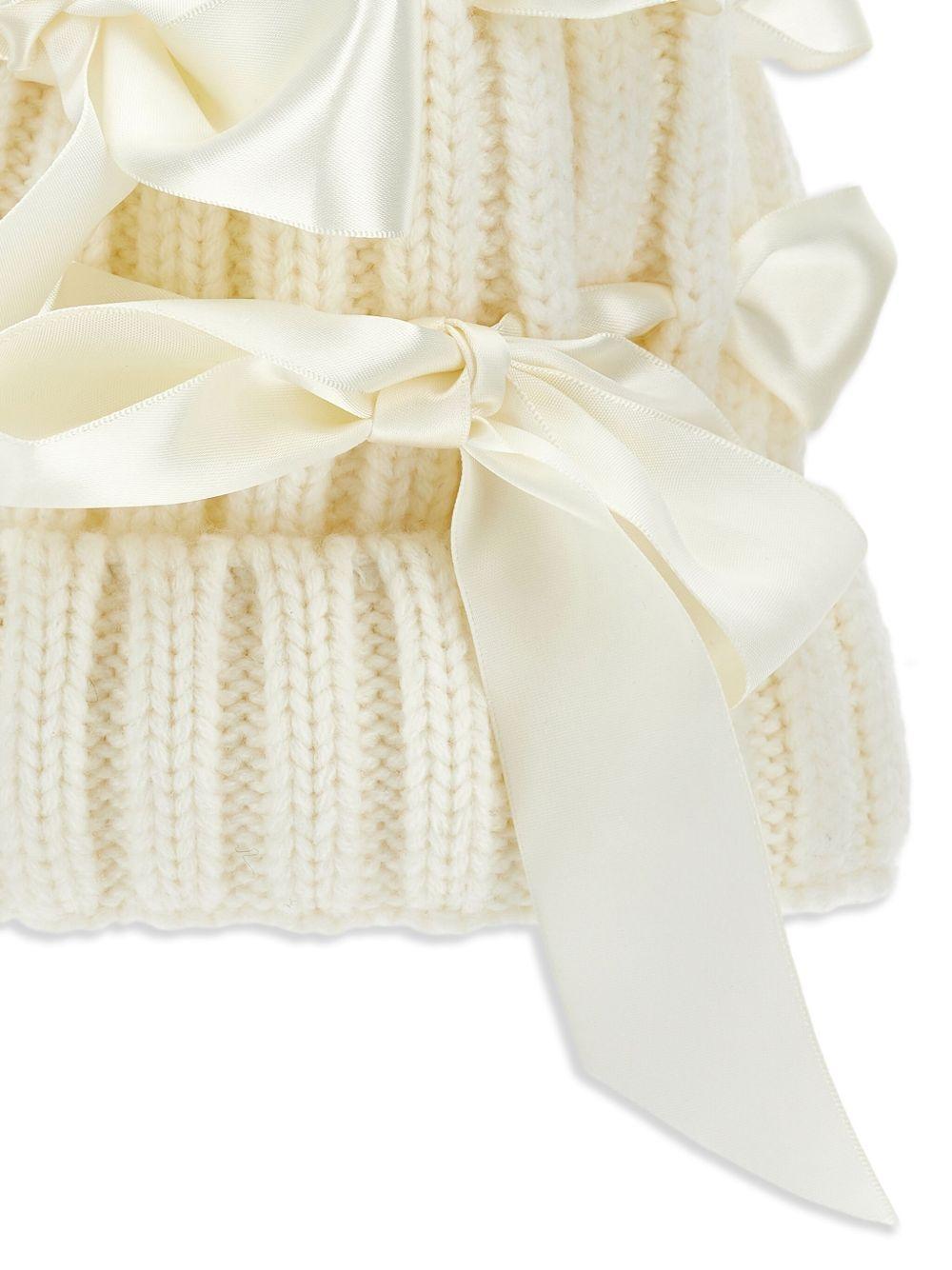 Cappello per bambina Monnalisa beige con pompon - Rubino Kids