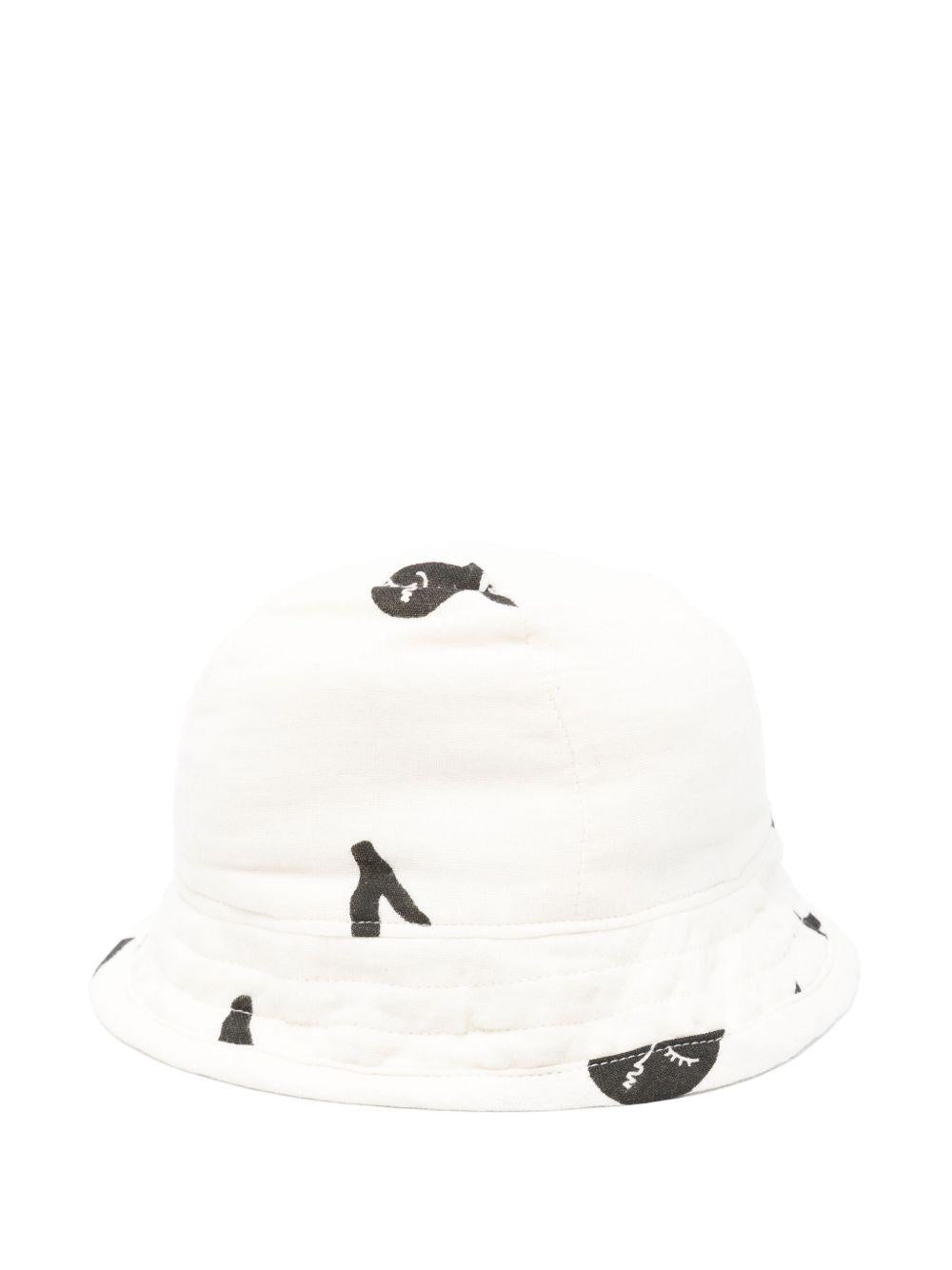 Cappello per bambini Mini Rodini Note bianco con stampa all - over - Rubino Kids