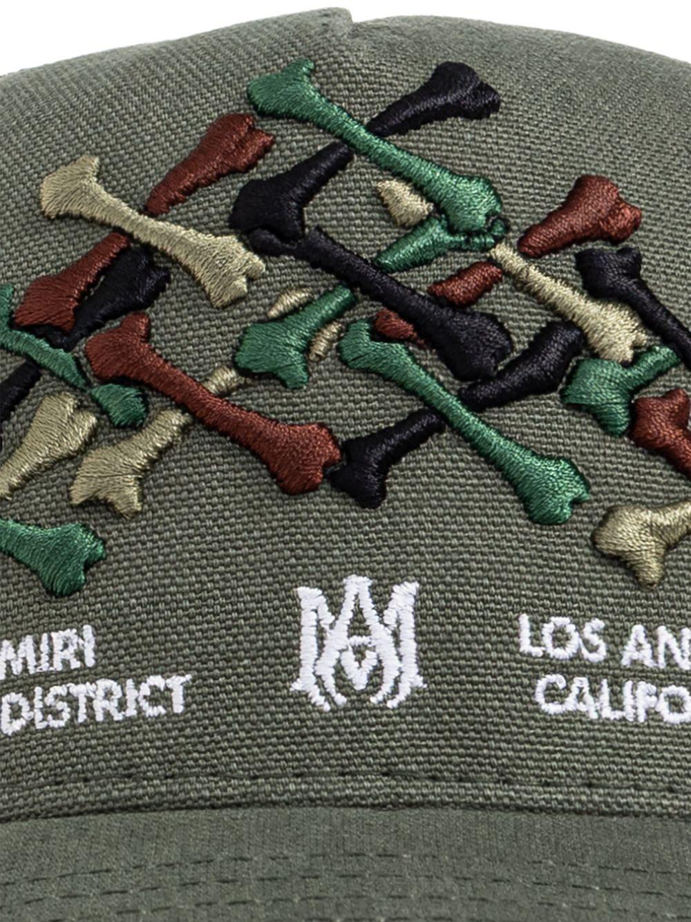 Cappello per bambino Amiri Kids verde con ossa ricamate sul davanti - Rubino Kids