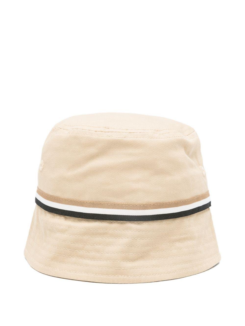 Cappello per bambino Boss Kidswear beige con rifiniture a righe - Rubino Kids