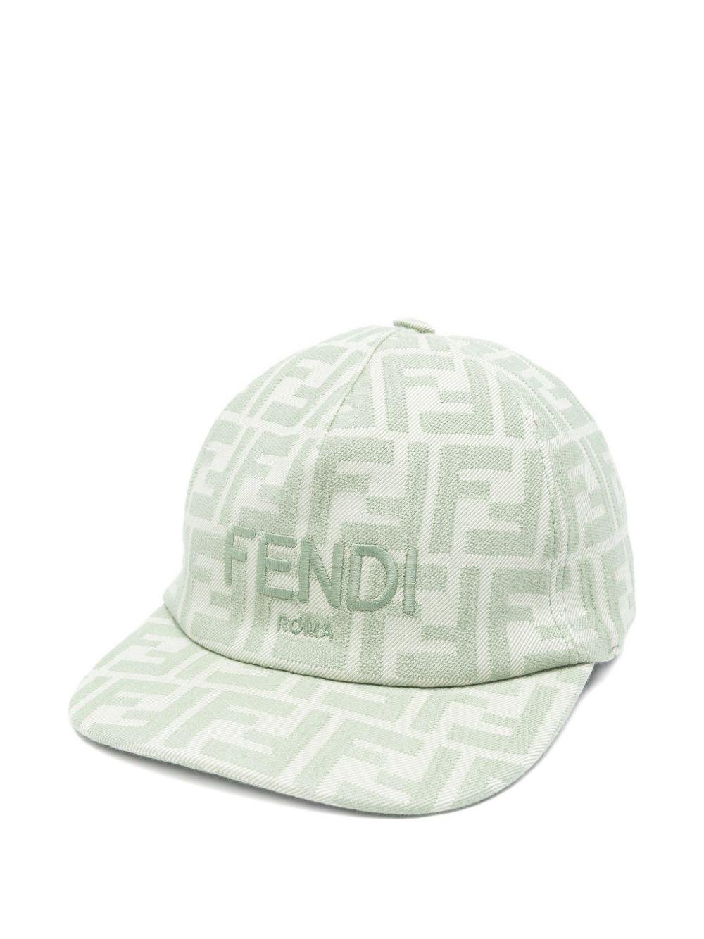 Cappello per bambino Fendi Kids verde con logo all - over - Rubino Kids