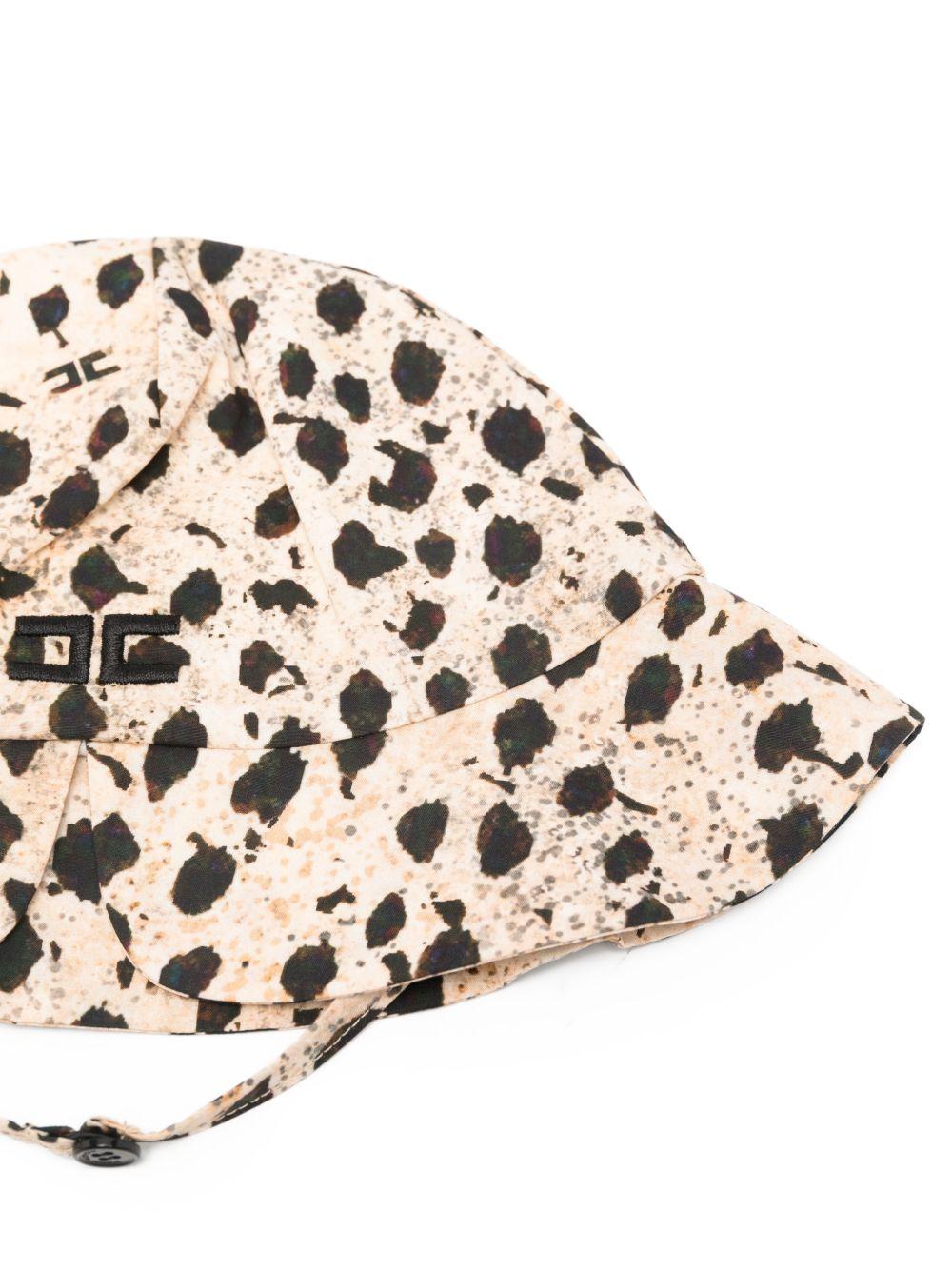 Cappello per neonata Elisabetta Franchi La Mia Bambina beige chiaro con motivo grafico - Rubino Kids