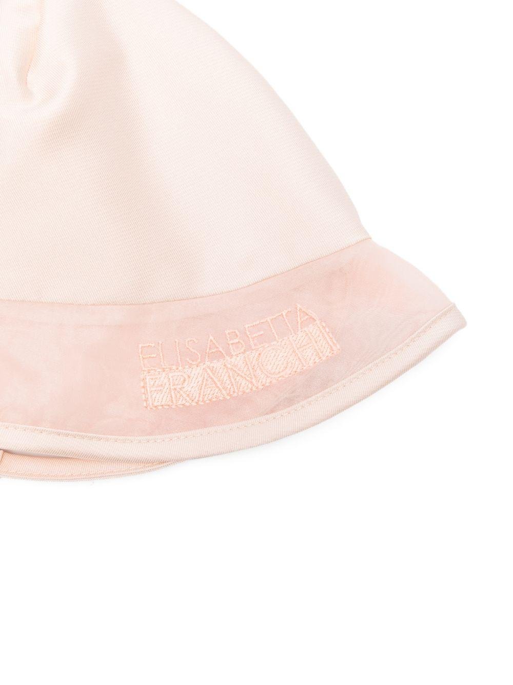 Cappello per neonata Elisabetta Franchi La Mia Bambina rosa chiaro con logo ricamato - Rubino Kids
