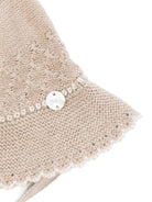 Cappello per neonata Paz Rodrìguez beige con lavorazione in pizzo - Rubino Kids