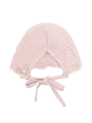 Cappello per neonata Paz Rodrìguez rosa con fiocco