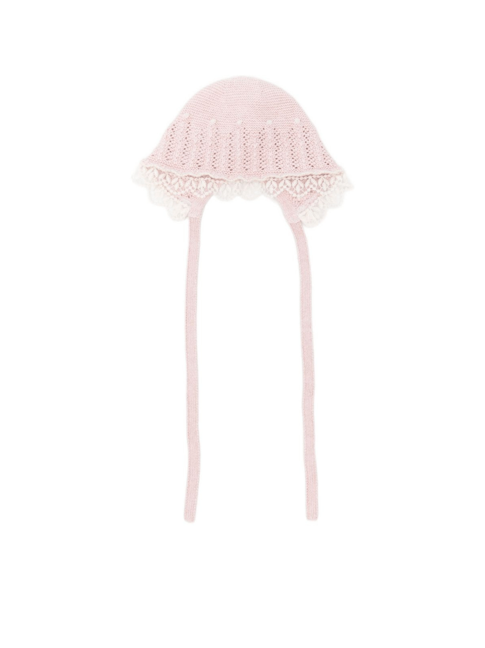 Cappello per neonata Paz Rodríguez rosa con motivo traforato - Rubino Kids