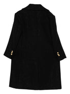 Cappotto per bambina Balmain Kids nero con dettagli glitterati - Rubino Kids