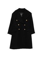 Cappotto per bambina Balmain Kids nero con dettagli glitterati - Rubino Kids