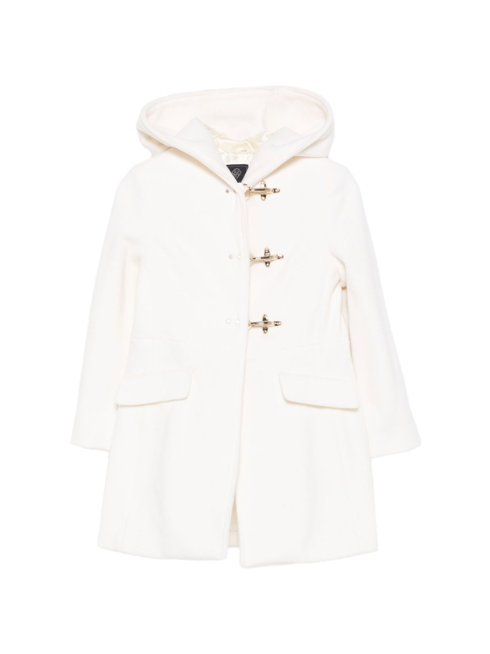 Cappotto per bambina Fay Kids bianco con chiusura con alamari - Rubino Kids